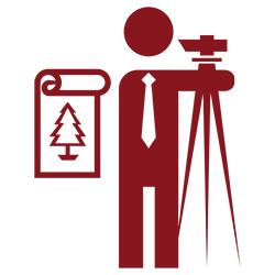 Icon Person mit einem Vermessungsgerät