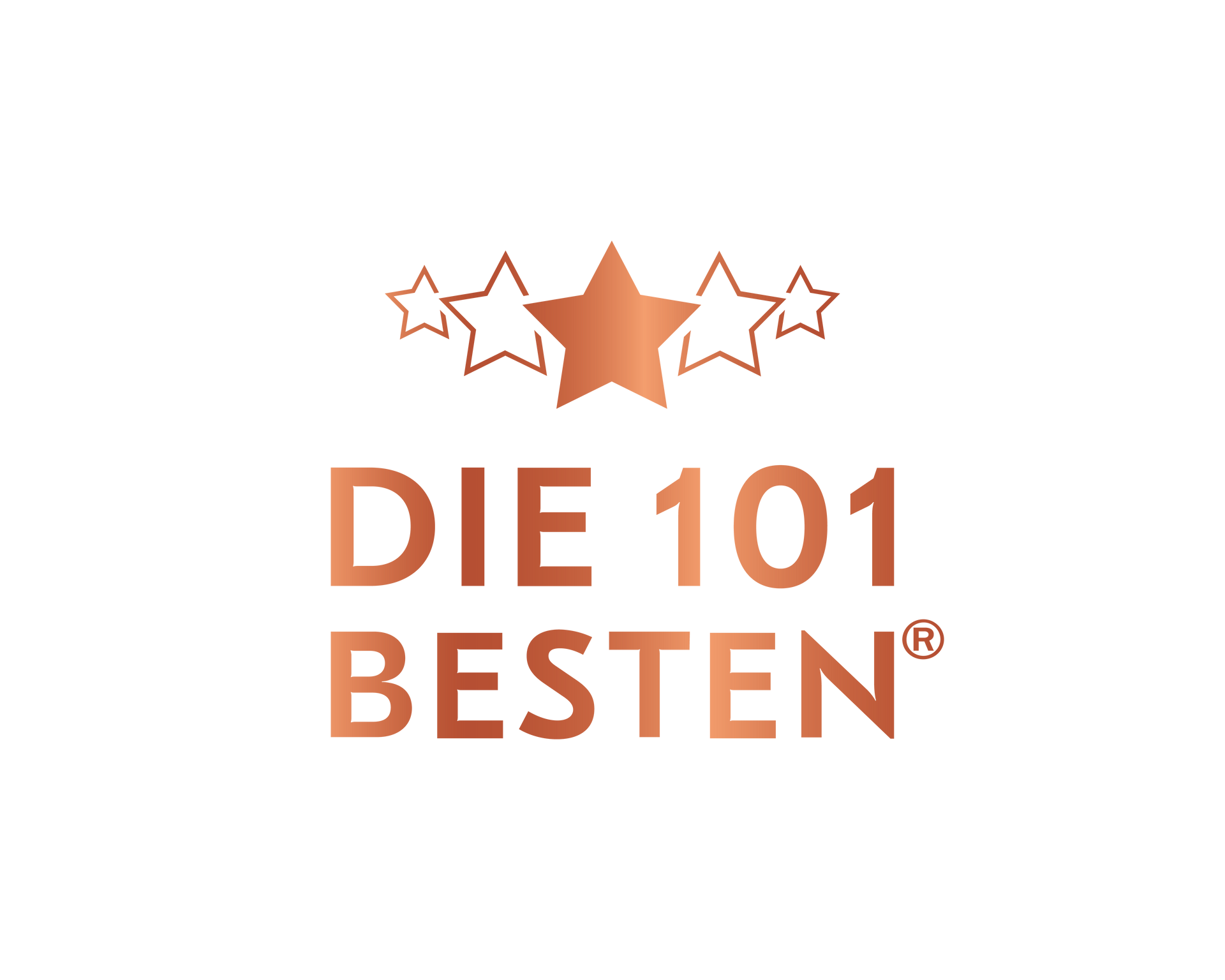 Logo mit drei Kupfersternen über dem Text: 