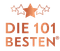 Logo mit drei Kupfersternen über dem Text: DIE 101 BESTEN