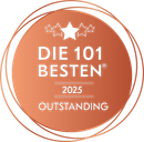 Logo mit drei Kupfersternen über dem Text: DIE 101 BESTEN