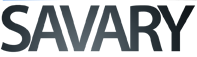 SAVARY en caractères gras, gris sans empattement.