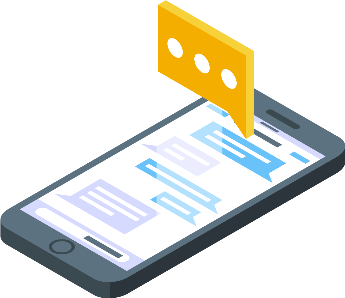 Illustration de messages sur téléphone