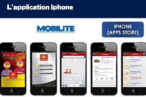 Cinq iPhones affichant des écrans d'applications disponibles sur l'App Store d'Apple.