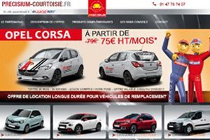 Capture d'écran d'un site proposant de la location de véhicules.