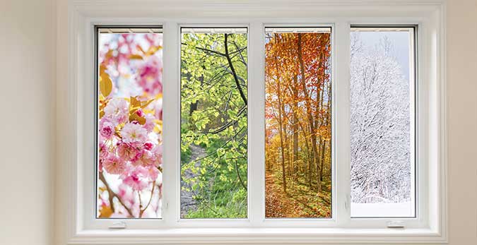Fenêtres représentant les quatre saisons