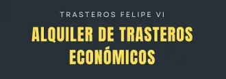 Un fondo negro con texto amarillo que dice alquiler de trasteros economicos
