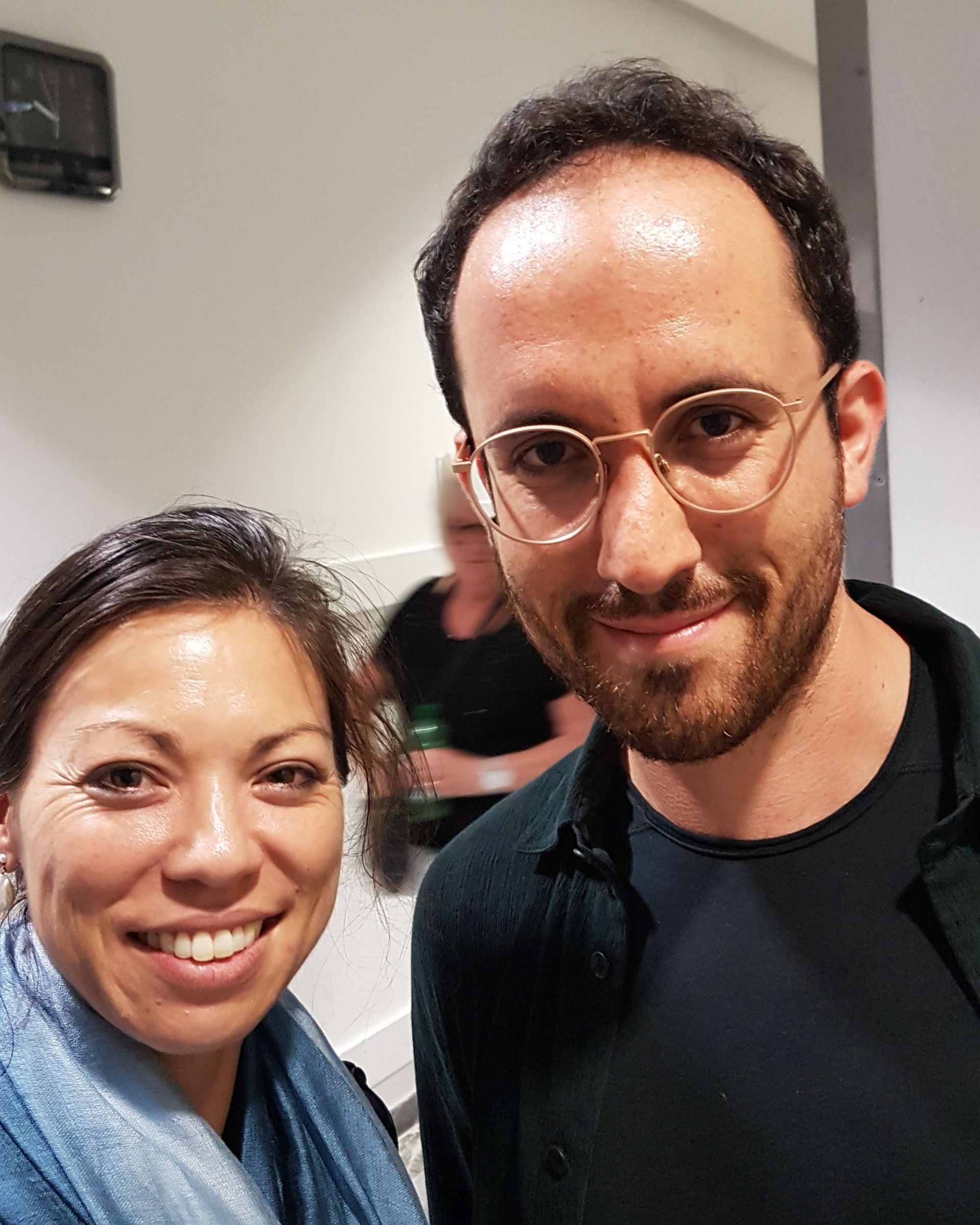 Irena Nakajima-Daum mit Pianist Igor Levit – Backstage-Aufnahme nach einem Konzert, 2022