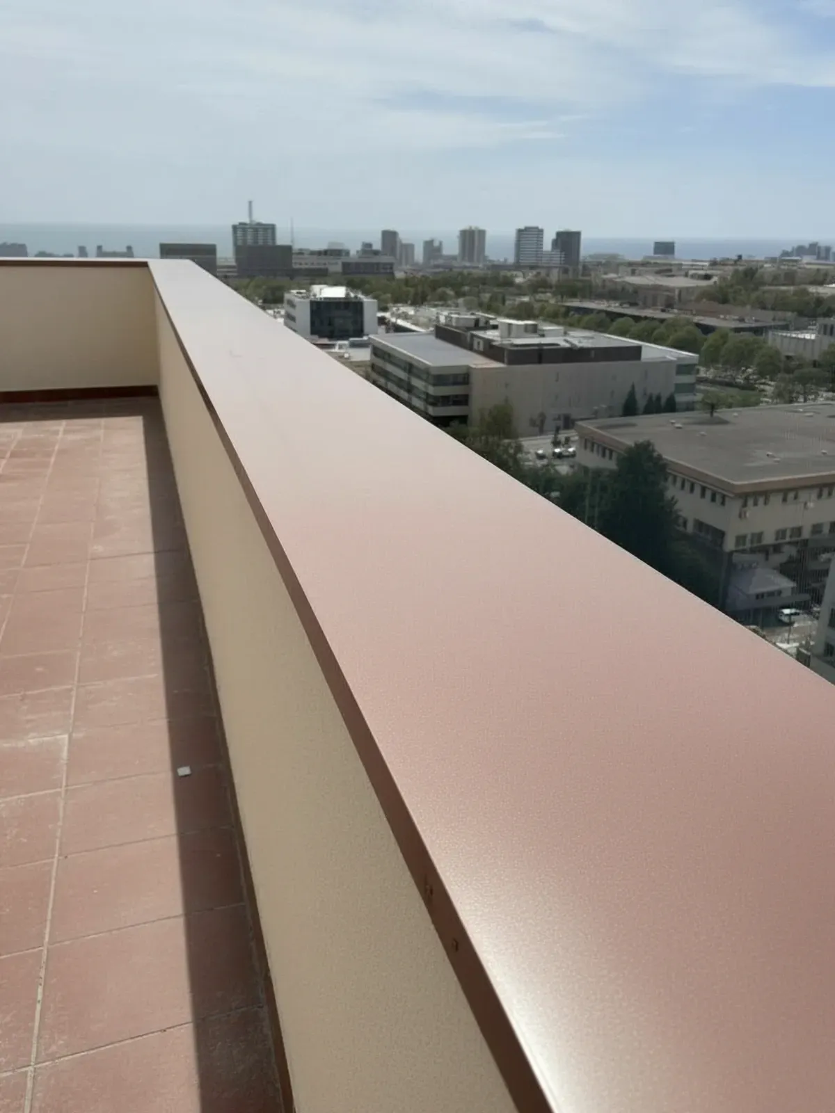 Cubre Muros de Aluminio Color Cobre Rústico sin juntas