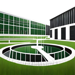 dessin de station d'épuration