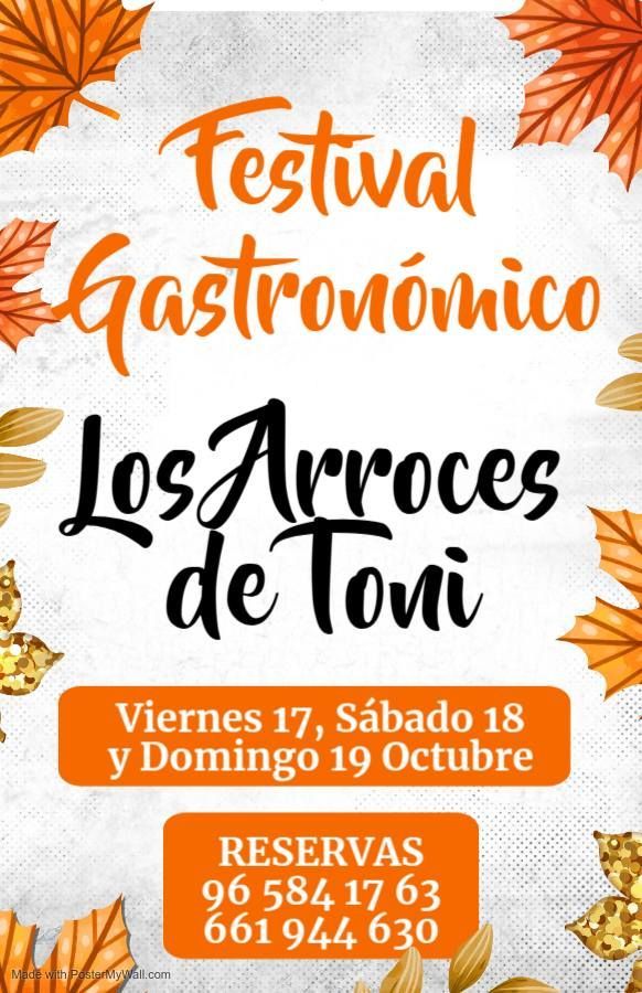 Un cartel para un festival llamado festival gastronómico.