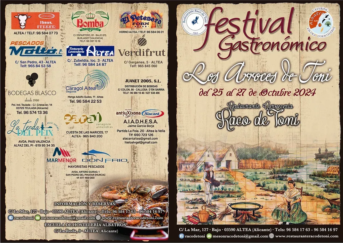 Un cartel para un festival llamado festival gastronómico.