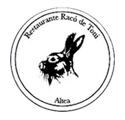 Un logotipo en blanco y negro para un restaurante con un conejo en él.