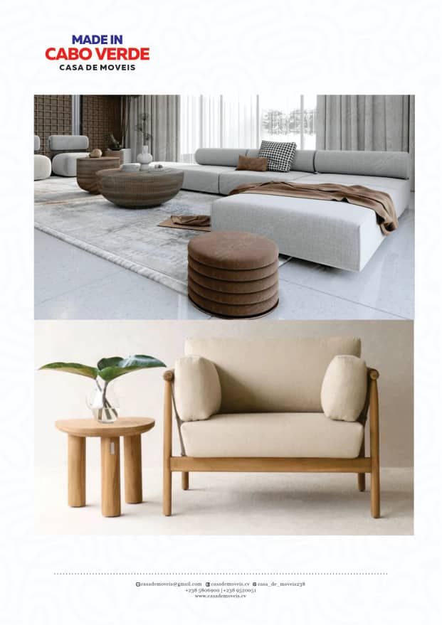 Imagem promocional de móveis fabricados em Cabo Verde