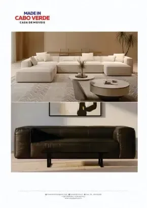 Imagem em duas partes mostrando um sofá modular branco