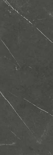 Mármol gris oscuro con vetas blancas.