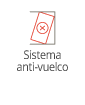 Rectángulo rojo con una “X” que indica falla del sistema antivuelco.