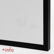 Marco de fotos de esquina de color negro con interior blanco.