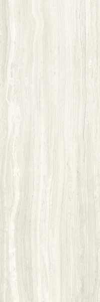 Azulejo de color crema con patrón de vetas de madera verticales.