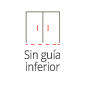 Diagrama de un sistema de puertas, dos puertas, sin guía inferior. El texto debajo dice 