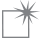 Cuadrado con estrella radiante.