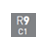 Etiqueta de texto R9 C1 en un rectángulo gris.