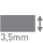 De forma rectangular, color gris, altura 3,5 mm.