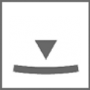 Triángulo gris sobre una línea curva dentro de un cuadro gris.