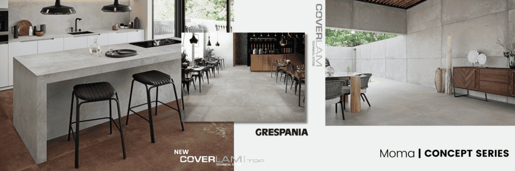 Interiores en tonos neutros: cocina, comedor y bar. Título 