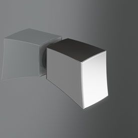 Dos altavoces rectangulares grises sobre un fondo gris degradado, uno ligeramente detrás del otro.