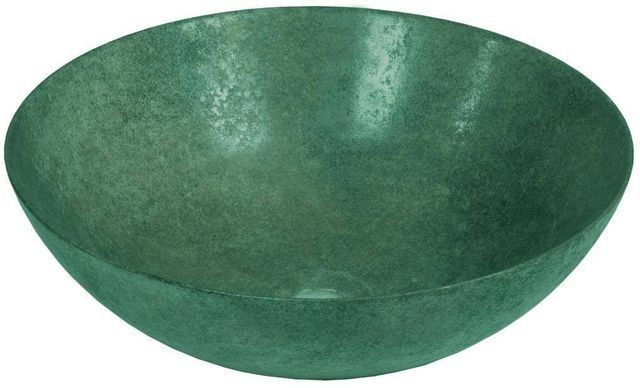 Cuenco verde, redondo, con superficie texturizada, vacío.