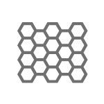 Pared blanca con una fina franja horizontal plateada que la atraviesa.