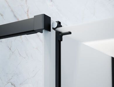 Marco rectangular negro con bordes curvos, sobre un fondo gris.