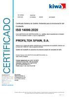 Certificado Kiwa ISO 14006:2020 para Profiltek España, SA