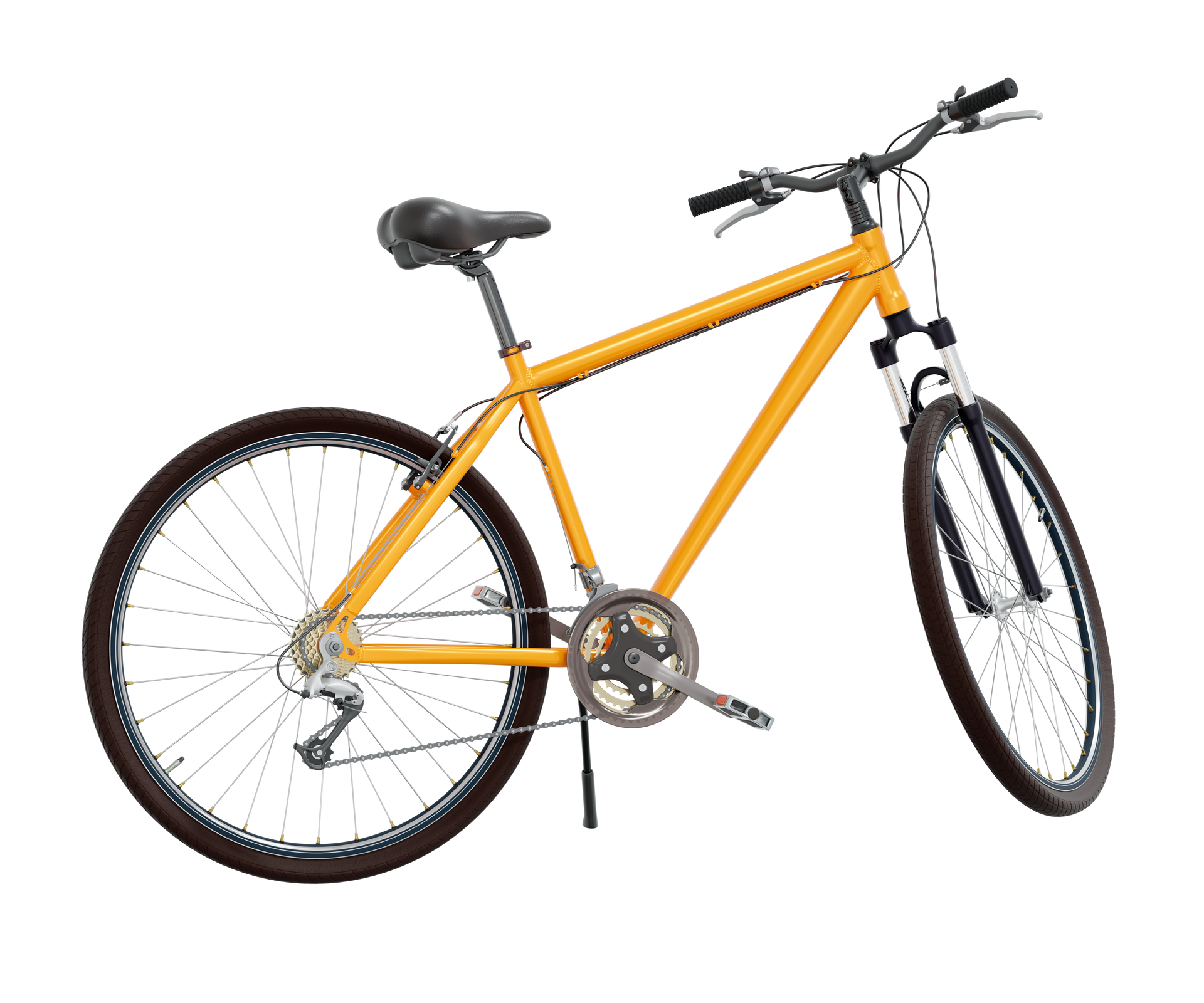 Un vélo jaune et noir.