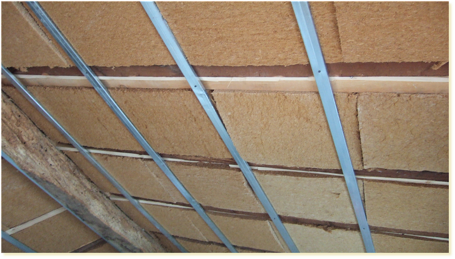 Pose d'isolant fibre bois