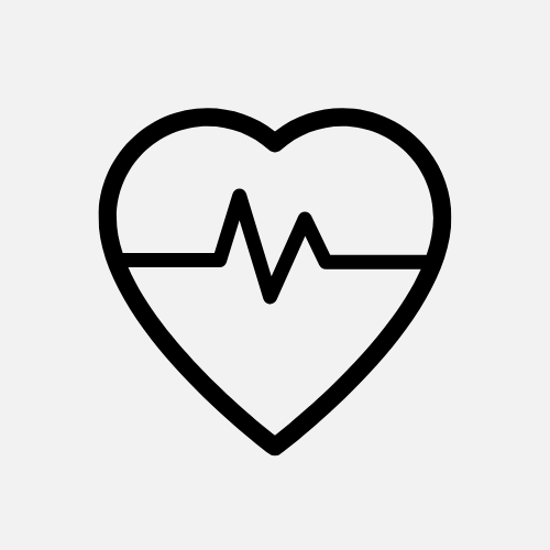 Un corazón con una línea de latidos en su interior.