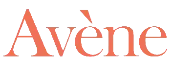 El logotipo de Avene es naranja y blanco sobre un fondo blanco.