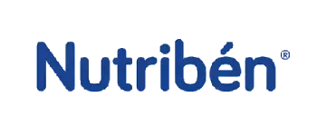 El logotipo de Nutriben es azul y blanco sobre un fondo blanco.