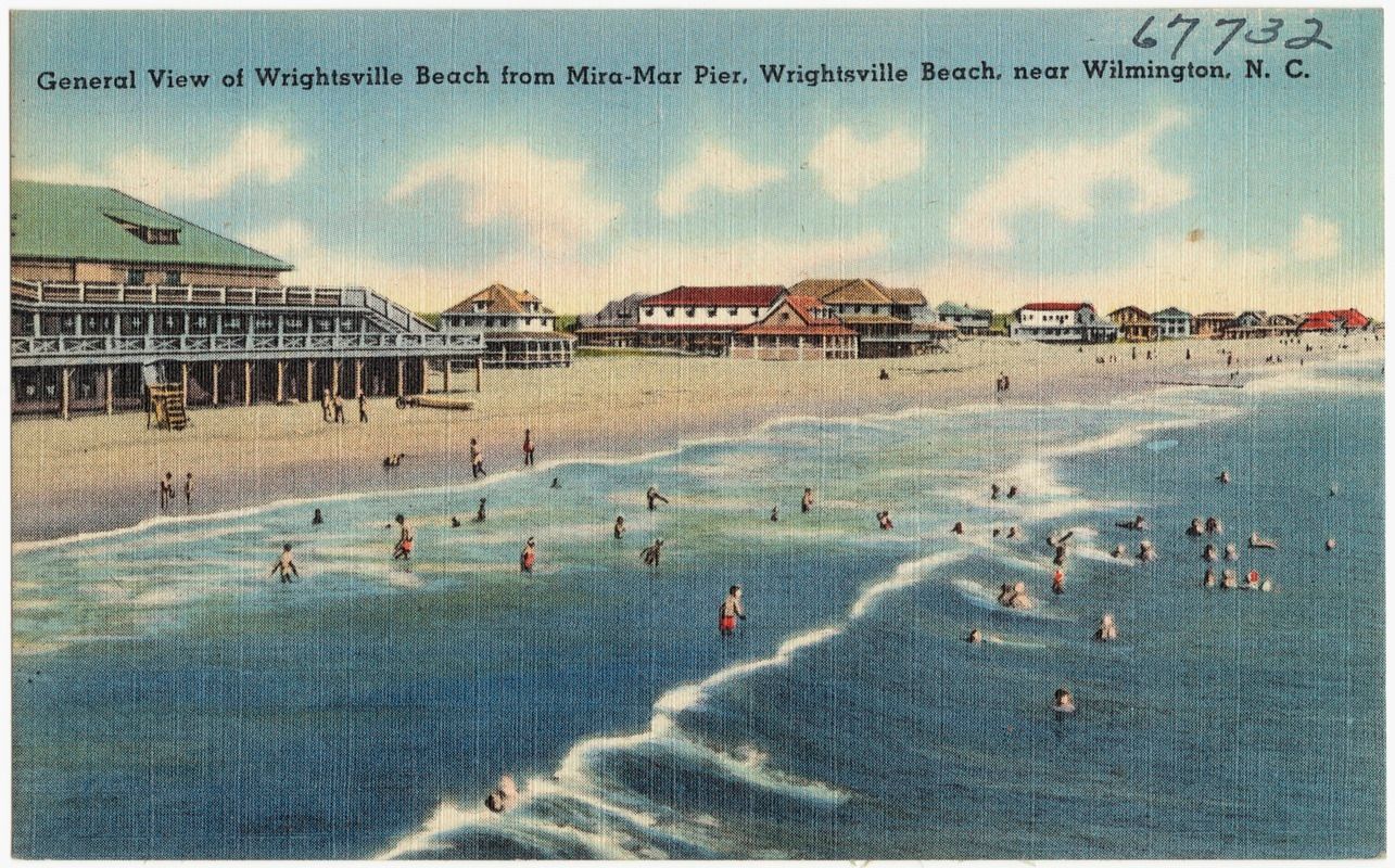 A postcard shows a beach scene. Mira-Mar