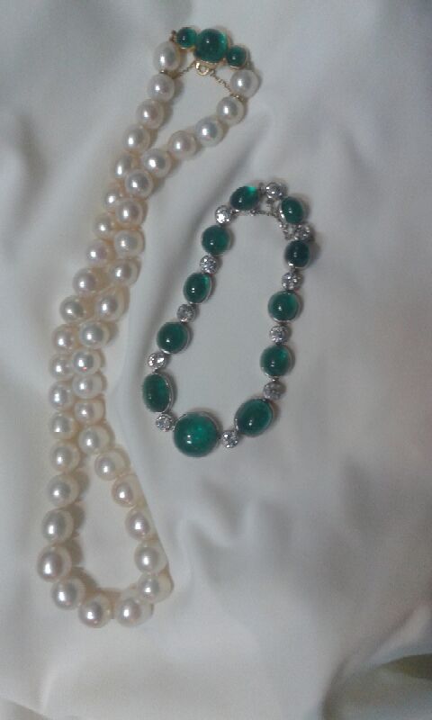 Bracelet émeraudes et diamants