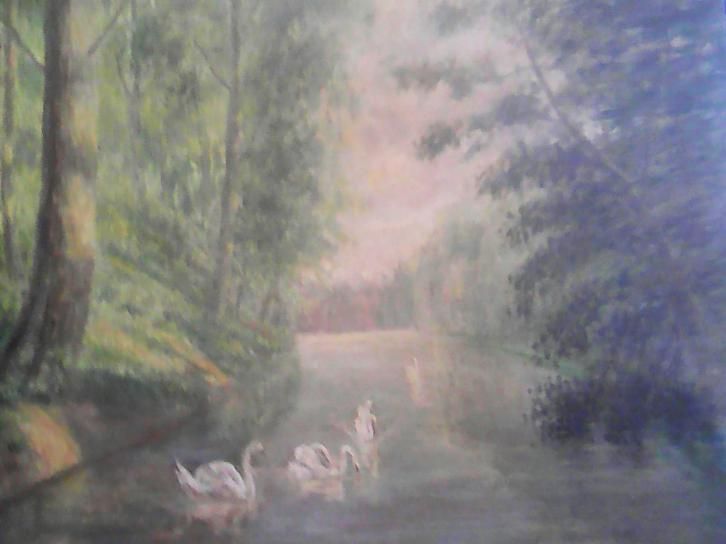 Peinture sur bois de Karl Meunier 1864/1894, fils de Constantin Meunier.