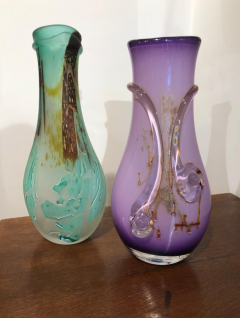 Vases à dégradés de couleur avec oxydes.