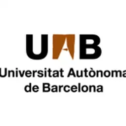 Logotipo de la UAB con A marrón, U y B negras, y debajo 