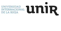 Logo of UNIR, the International University of La Rioja. Blue text on the left, 
