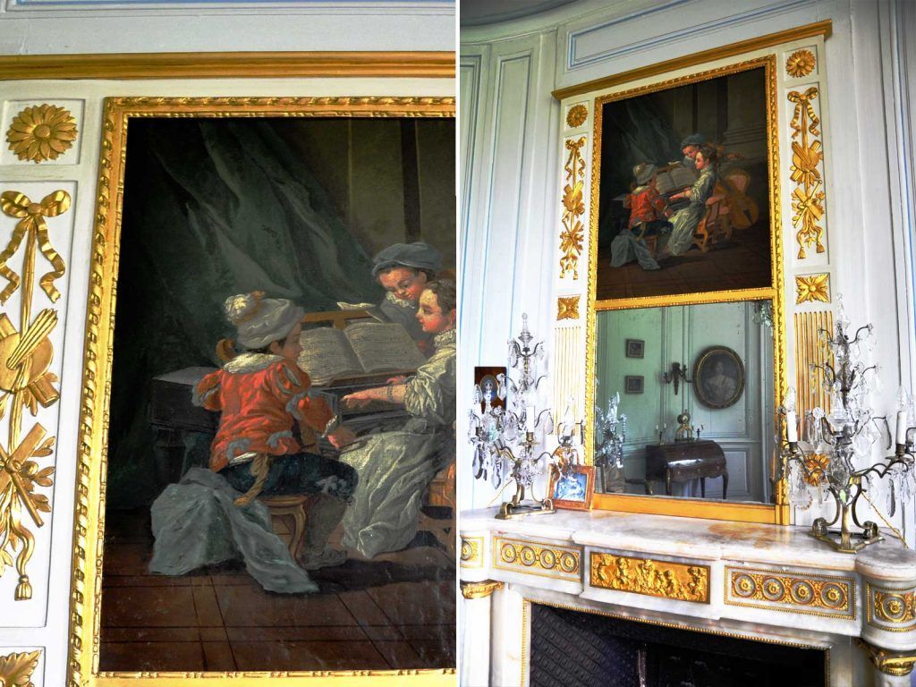 Photo de tableau ancien avec cadre doré.