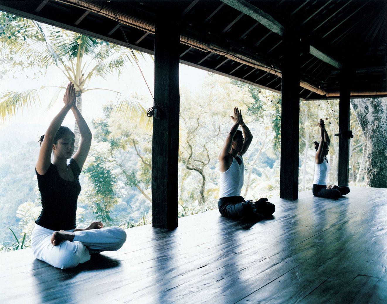 Serene wellness terrace overlooking mountains