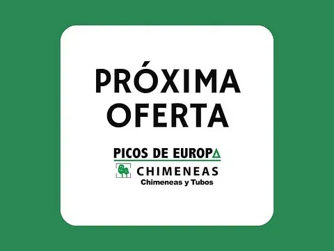 Un logotipo para chimeneas y tubos de picos de europa sobre un fondo verde.
