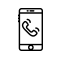 Un teléfono celular con un icono de teléfono en la pantalla.