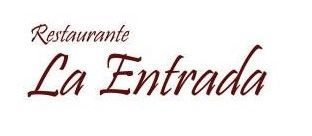 Logotipo del restaurante: "Restaurante La Entrada" en letra cursiva marrón sobre fondo blanco.