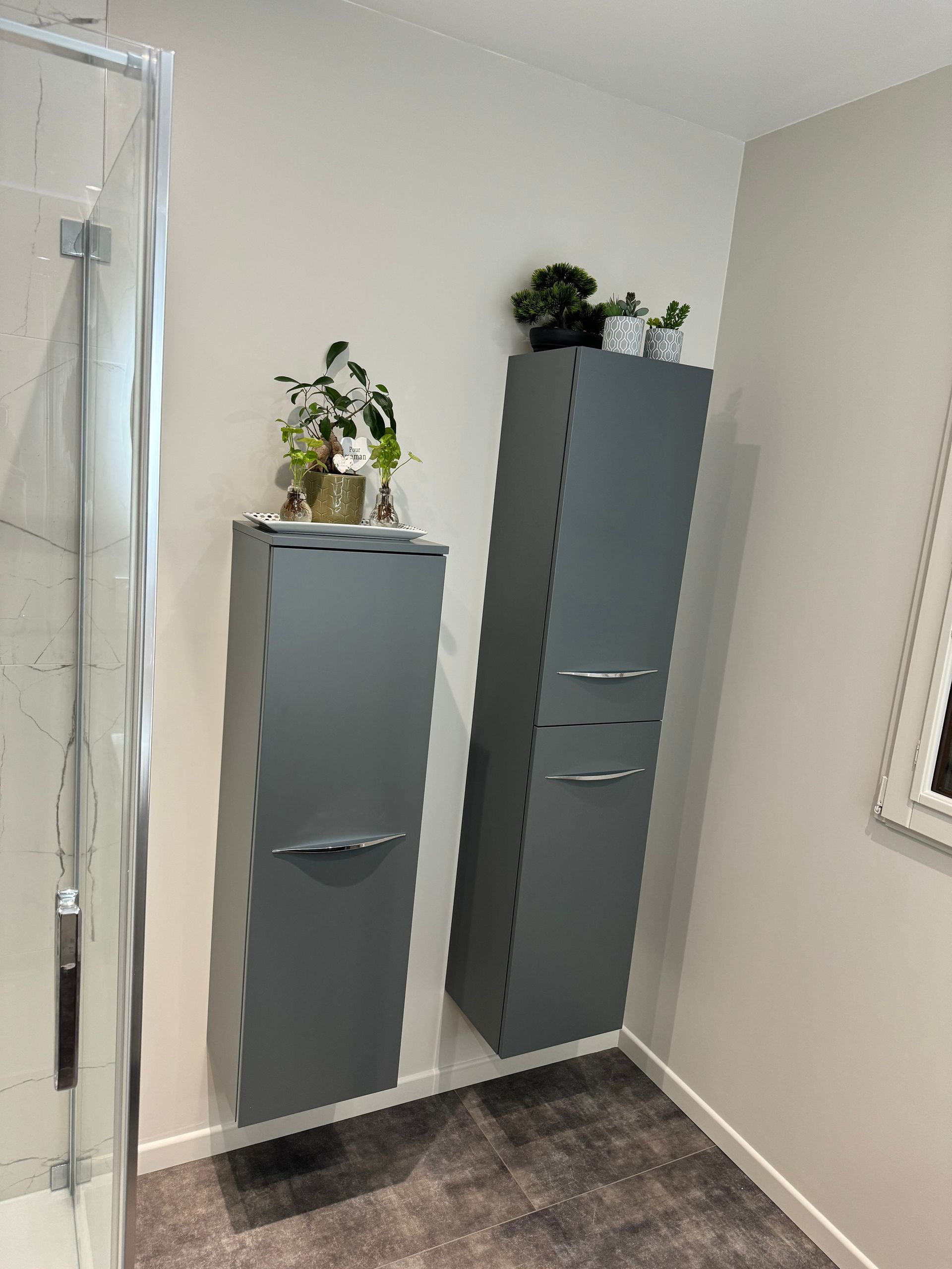 Rénovation salle de bains, meubles de rangement